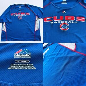 Majestic Chicago Cubs‎ Baseball Shirt Blue/Gray XL 2013 MLB Official